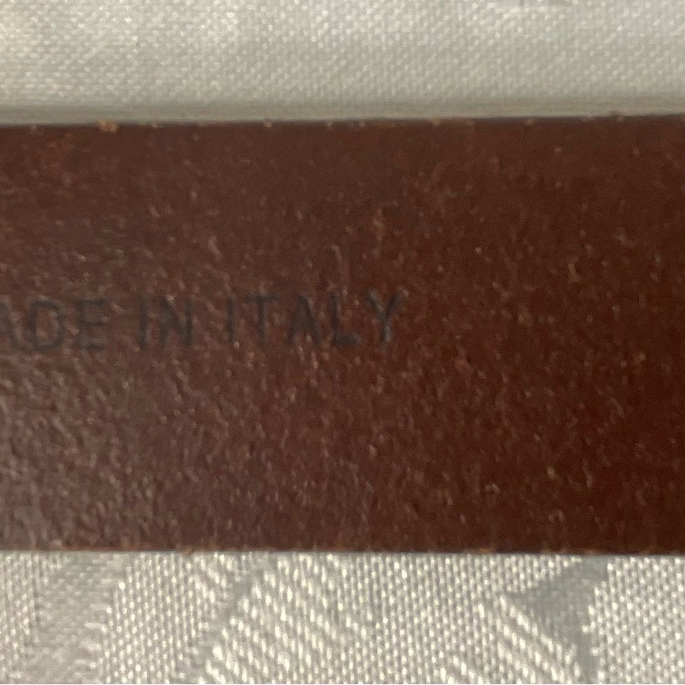 Ralph Lauren Polo Mens Reddish Brown Leather Belt 37 Inches Length Made In Italy - Picture 7 of 7